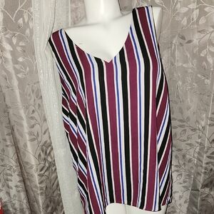 Black and White Asymmetrical Sleeveless Tank Top